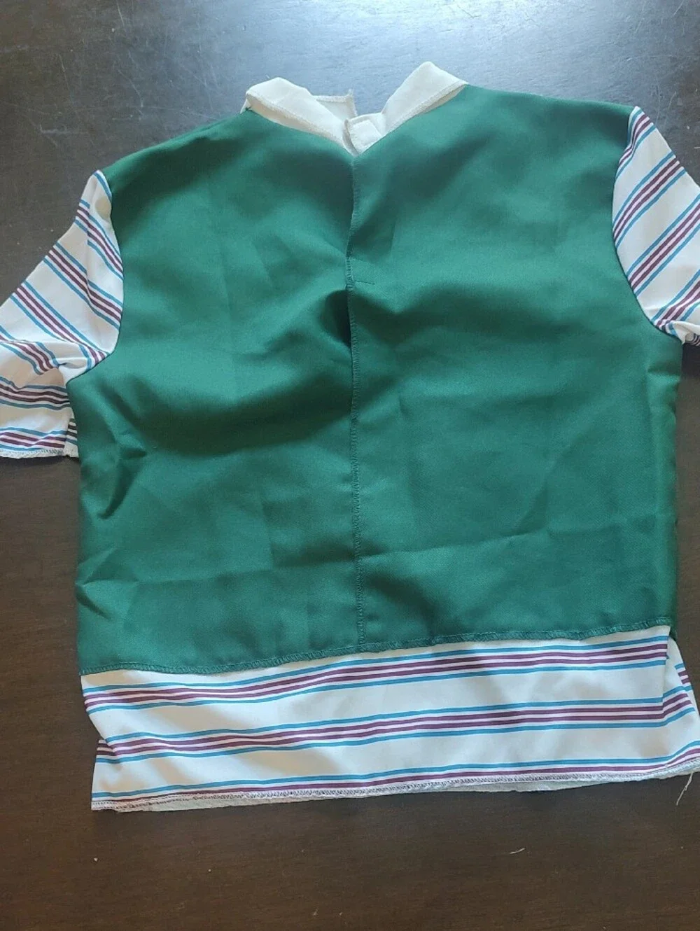 Jerzees Stranger Things Steve Green Vest with Blue Striped Shirt Accent